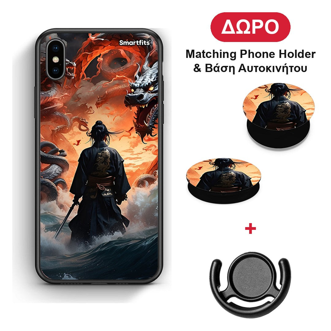 Dragons Fight - iPhone Xs Max θήκη + Δώρο Phone Holder & Βάση Αυτοκινήτου