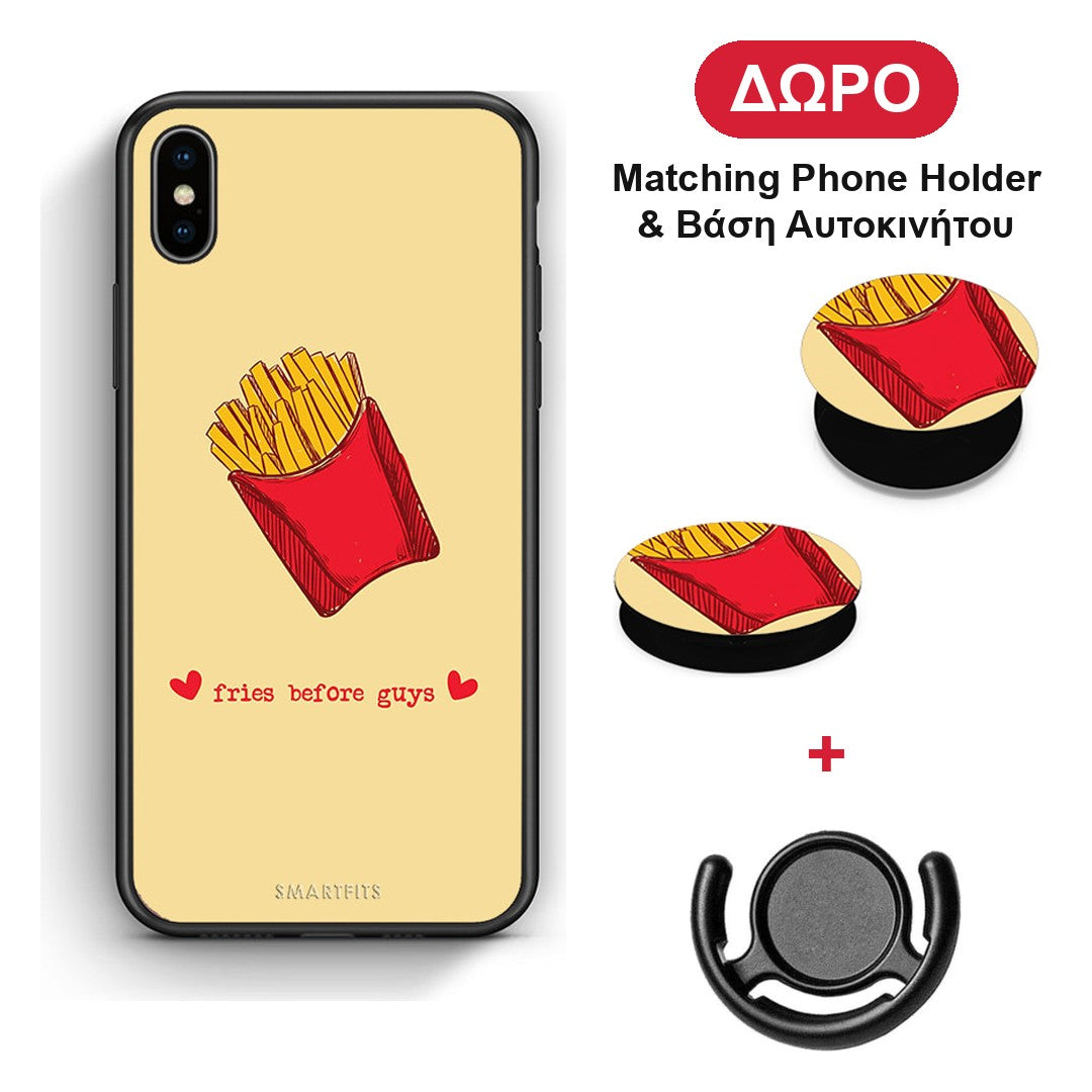Fries Before Guys - iPhone Xs Max θήκη + Δώρο Phone Holder & Βάση Αυτοκινήτου