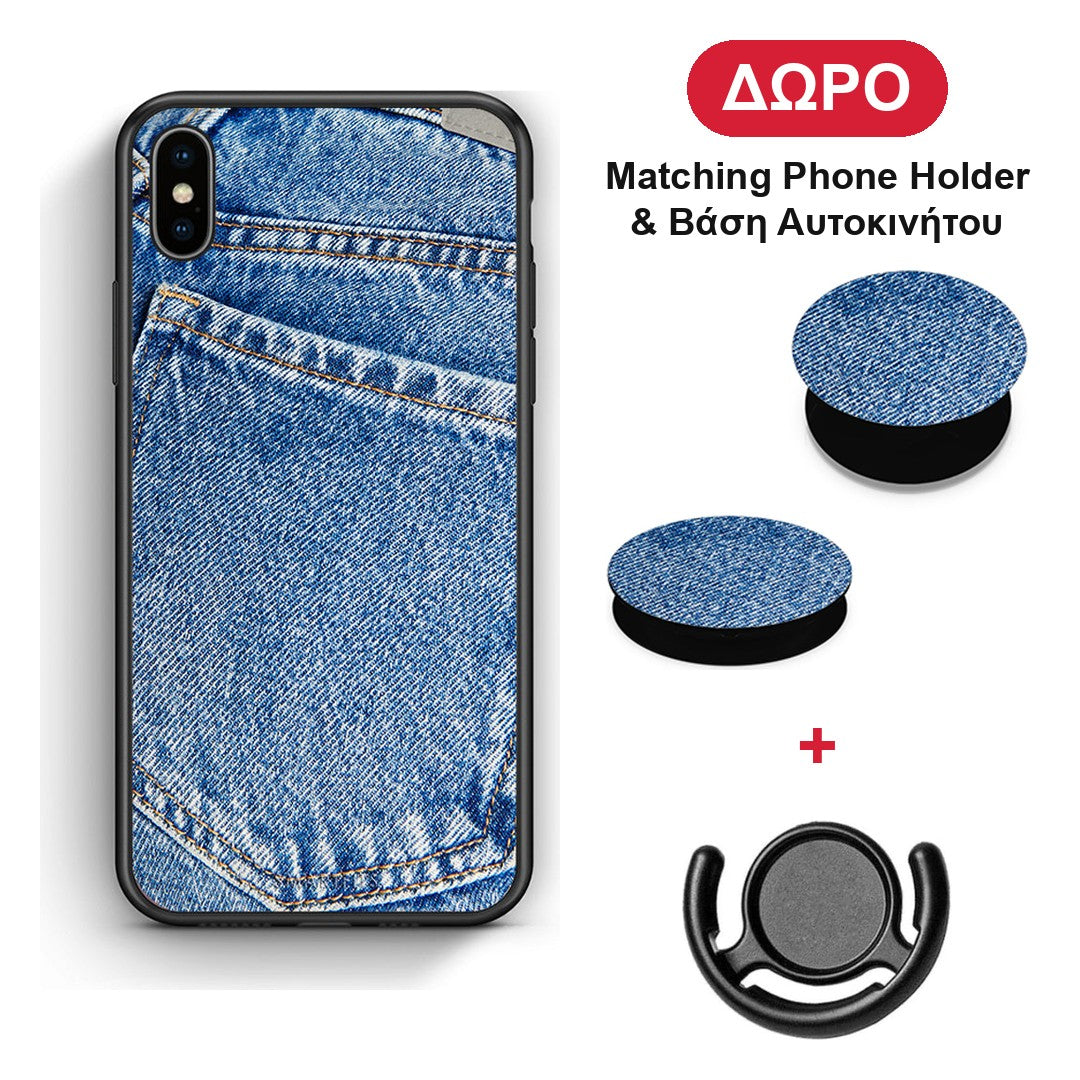 Jeans Pocket - iPhone Xs Max θήκη + Δώρο Phone Holder & Βάση Αυτοκινήτου