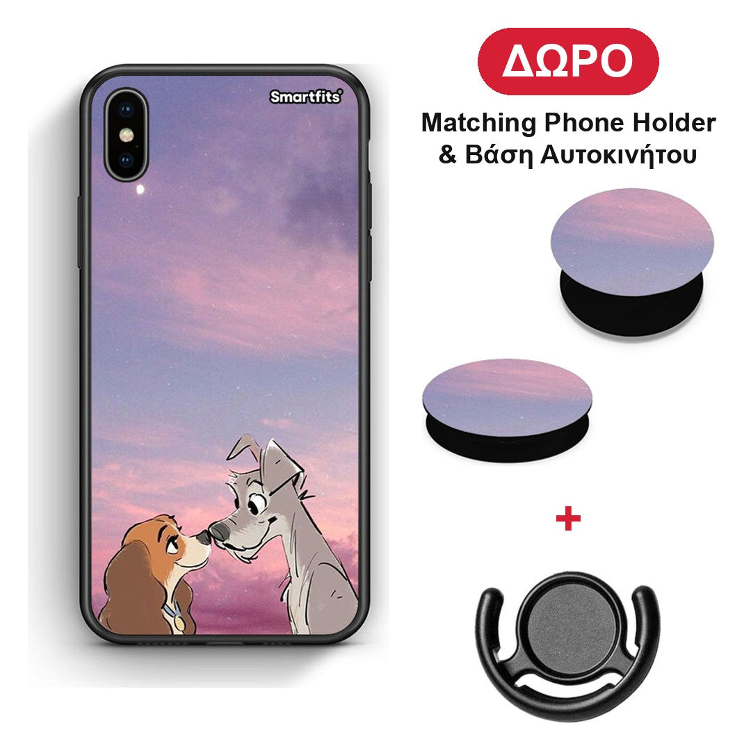 Lady And Tramp - iPhone Xs Max θήκη + Δώρο Phone Holder & Βάση Αυτοκινήτου