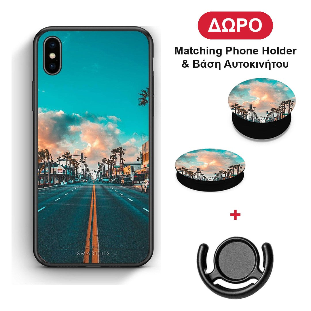 Landscape City - iPhone Xs Max θήκη + Δώρο Phone Holder & Βάση Αυτοκινήτου