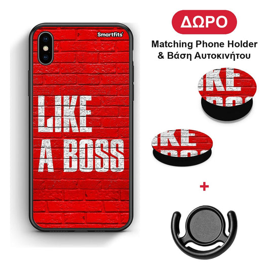 Like A Boss - iPhone Xs Max θήκη + Δώρο Phone Holder & Βάση Αυτοκινήτου