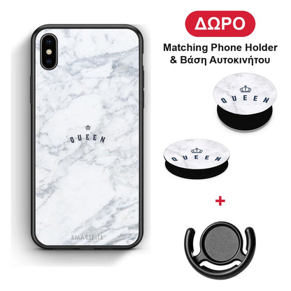 Marble Queen - iPhone Xs Max θήκη + Δώρο Phone Holder & Βάση Αυτοκινήτου