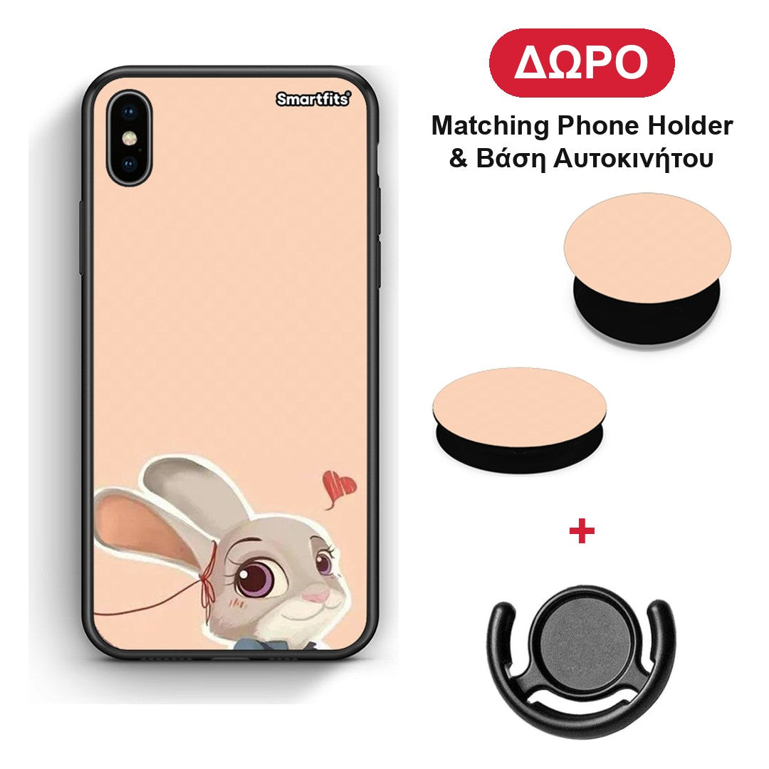 Nick Wilde And Judy Hopps Love 2 - iPhone Xs Max θήκη + Δώρο Phone Holder & Βάση Αυτοκινήτου