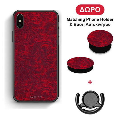 Paisley Cashmere - iPhone Xs Max θήκη + Δώρο Phone Holder & Βάση Αυτοκινήτου