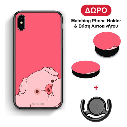 Pig Love 1 - iPhone Xs Max θήκη + Δώρο Phone Holder & Βάση Αυτοκινήτου