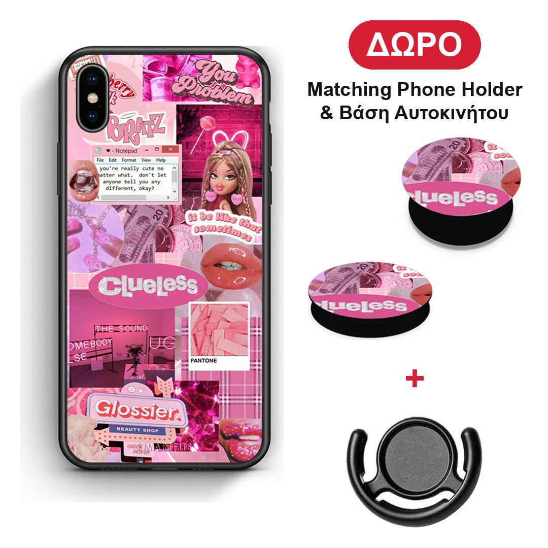 Pink Love - iPhone Xs Max θήκη + Δώρο Phone Holder & Βάση Αυτοκινήτου