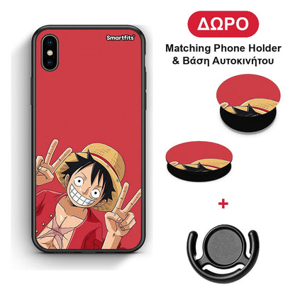 Pirate Luffy - iPhone Xs Max θήκη + Δώρο Phone Holder & Βάση Αυτοκινήτου