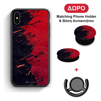 Red Paint - iPhone Xs Max θήκη + Δώρο Phone Holder & Βάση Αυτοκινήτου
