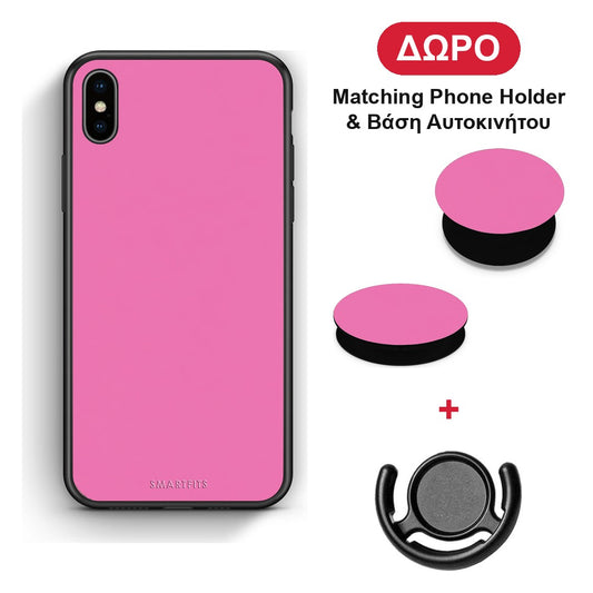 Rose Pink - iPhone Xs Max θήκη + Δώρο Phone Holder & Βάση Αυτοκινήτου