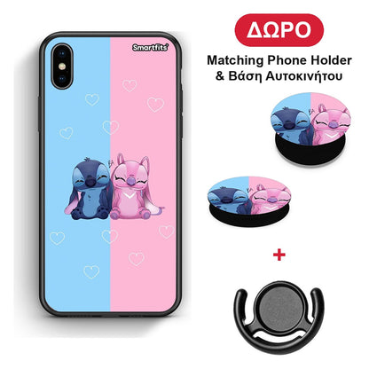 Stitch And Angel - iPhone Xs Max θήκη + Δώρο Phone Holder & Βάση Αυτοκινήτου