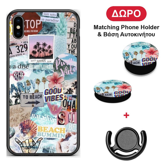 Summer Vibes - iPhone Xs Max θήκη + Δώρο Phone Holder & Βάση Αυτοκινήτου