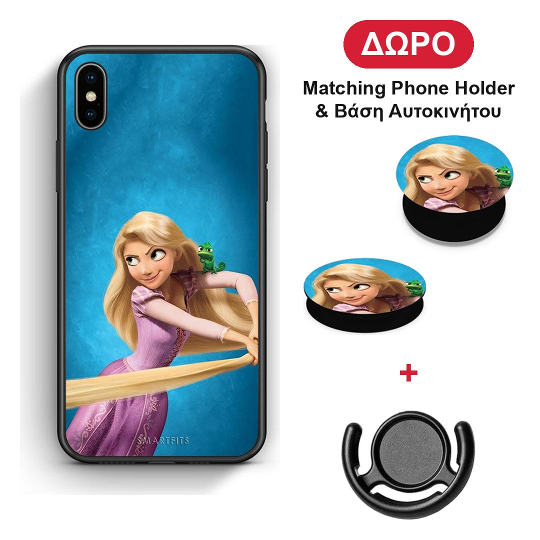 Tangled 2 - iPhone Xs Max θήκη + Δώρο Phone Holder & Βάση Αυτοκινήτου