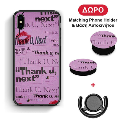 Thank You Next - iPhone Xs Max θήκη + Δώρο Phone Holder & Βάση Αυτοκινήτου