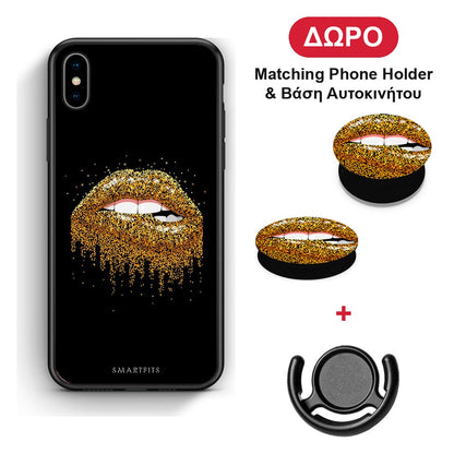 Valentine Golden - iPhone Xs Max θήκη + Δώρο Phone Holder & Βάση Αυτοκινήτου