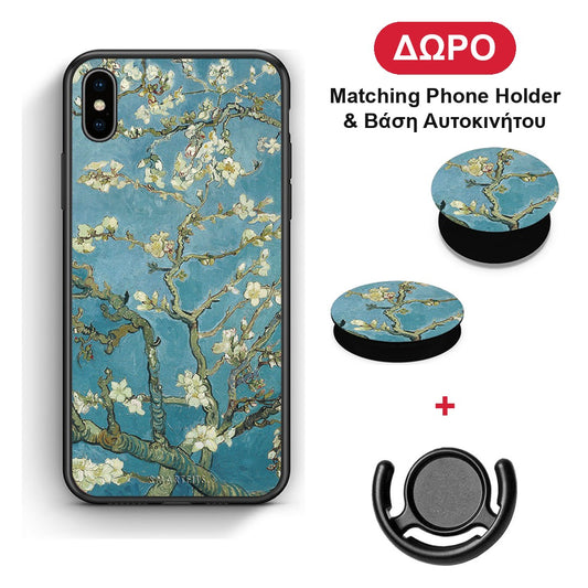 White Blossoms - iPhone Xs Max θήκη + Δώρο Phone Holder & Βάση Αυτοκινήτου