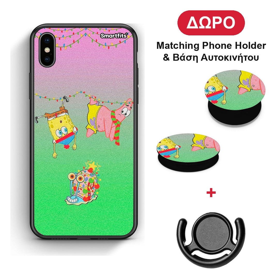 Xmas Lights - iPhone Xs Max θήκη + Δώρο Phone Holder & Βάση Αυτοκινήτου