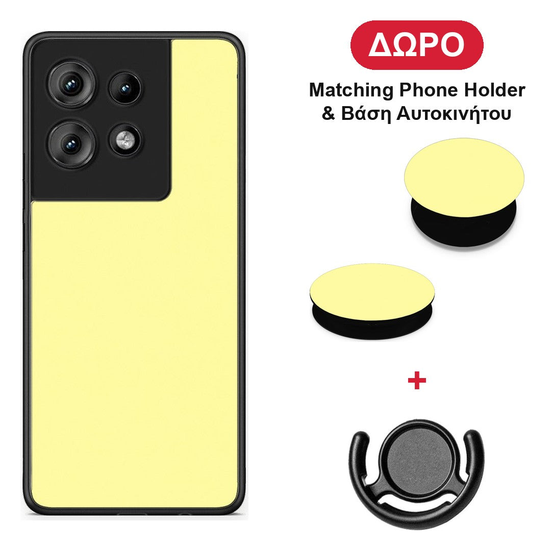 Butter Yellow - Motorola Edge 50 θήκη + Δώρο Phone Holder & Βάση Αυτοκινήτου