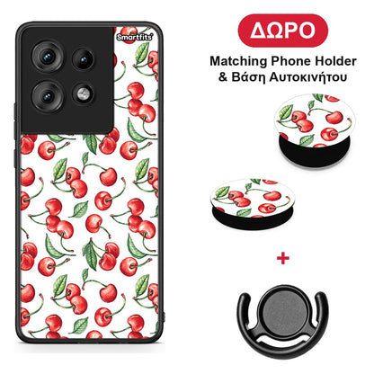 Cherry Summer - Motorola Edge 50 θήκη + Δώρο Phone Holder & Βάση Αυτοκινήτου