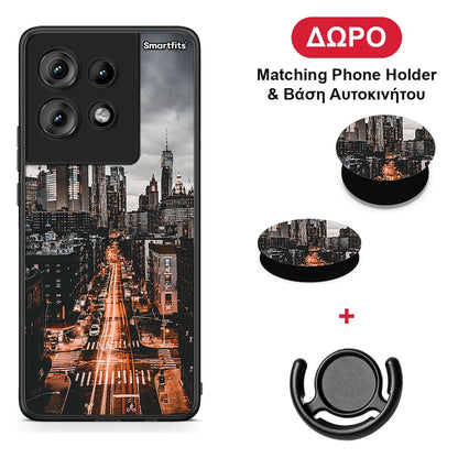 City Lights - Motorola Edge 50 θήκη + Δώρο Phone Holder & Βάση Αυτοκινήτου