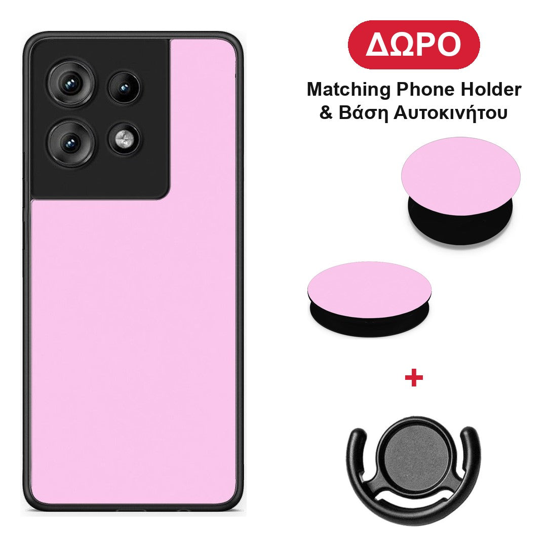 Cotton Candy Pink - Motorola Edge 50 θήκη + Δώρο Phone Holder & Βάση Αυτοκινήτου