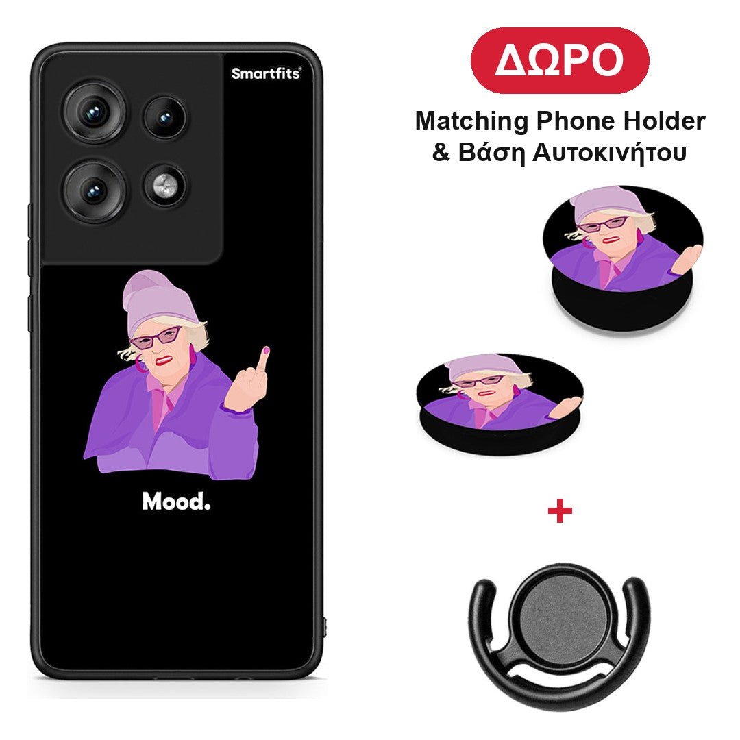 Grandma Mood Black - Motorola Edge 50 θήκη + Δώρο Phone Holder & Βάση Αυτοκινήτου