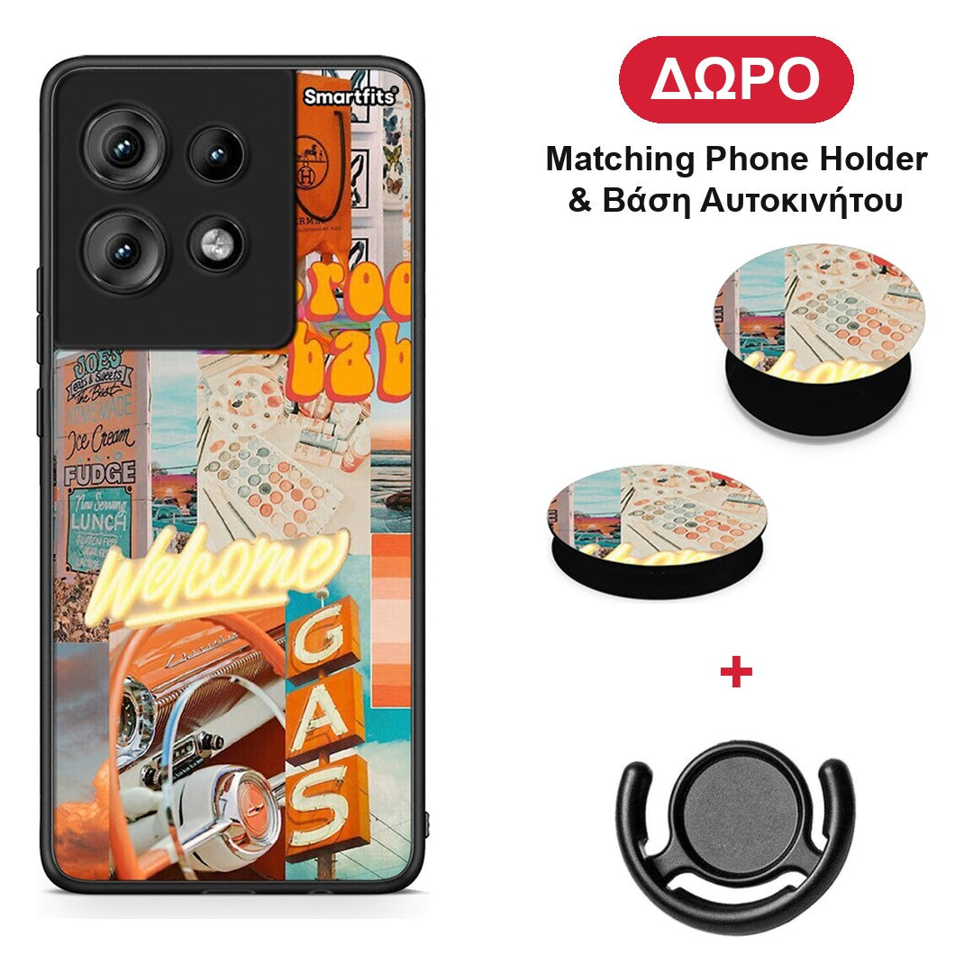 Groovy Babe - Motorola Edge 50 θήκη + Δώρο Phone Holder & Βάση Αυτοκινήτου