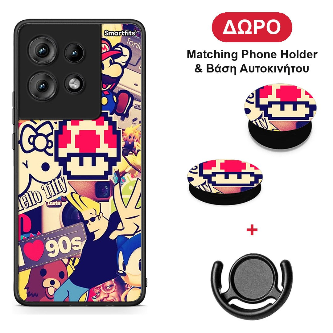 Love The 90s - Motorola Edge 50 θήκη + Δώρο Phone Holder & Βάση Αυτοκινήτου