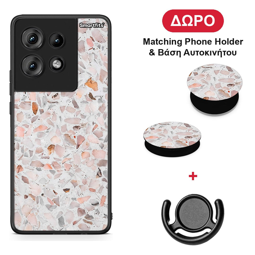Marble Terrazzo - Motorola Edge 50 θήκη + Δώρο Phone Holder & Βάση Αυτοκινήτου