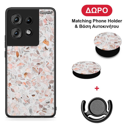 Marble Terrazzo - Motorola Edge 50 θήκη + Δώρο Phone Holder & Βάση Αυτοκινήτου