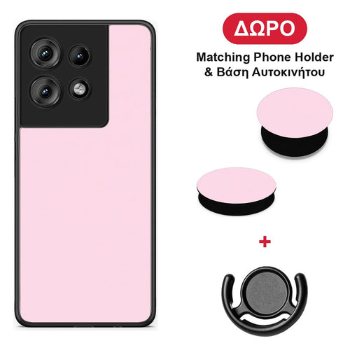 Pale Pink - Motorola Edge 50 θήκη + Δώρο Phone Holder & Βάση Αυτοκινήτου