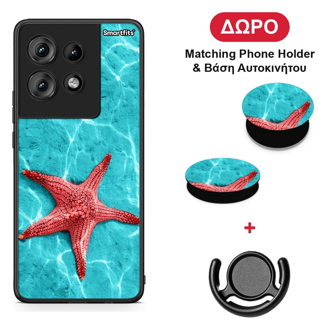 Red Starfish - Motorola Edge 50 θήκη + Δώρο Phone Holder & Βάση Αυτοκινήτου
