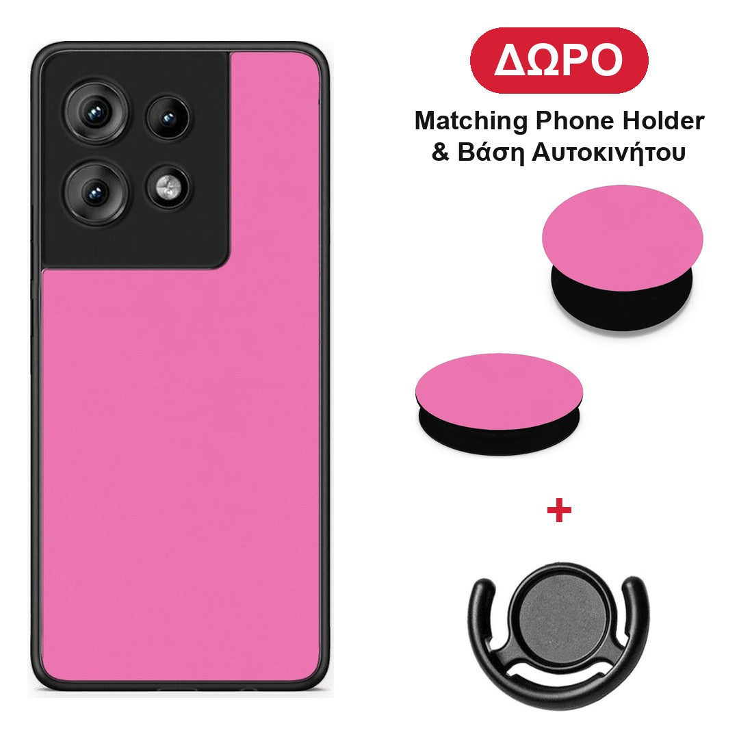 Rose Pink - Motorola Edge 50 θήκη + Δώρο Phone Holder & Βάση Αυτοκινήτου