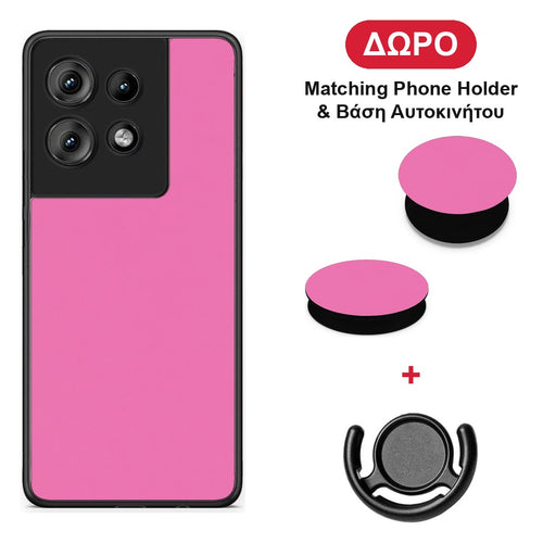 Rose Pink - Motorola Edge 50 θήκη + Δώρο Phone Holder & Βάση Αυτοκινήτου