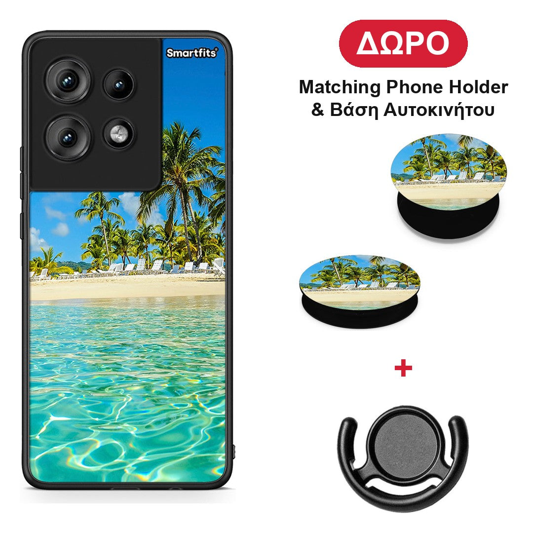 Tropical Vibes - Motorola Edge 50 θήκη + Δώρο Phone Holder & Βάση Αυτοκινήτου