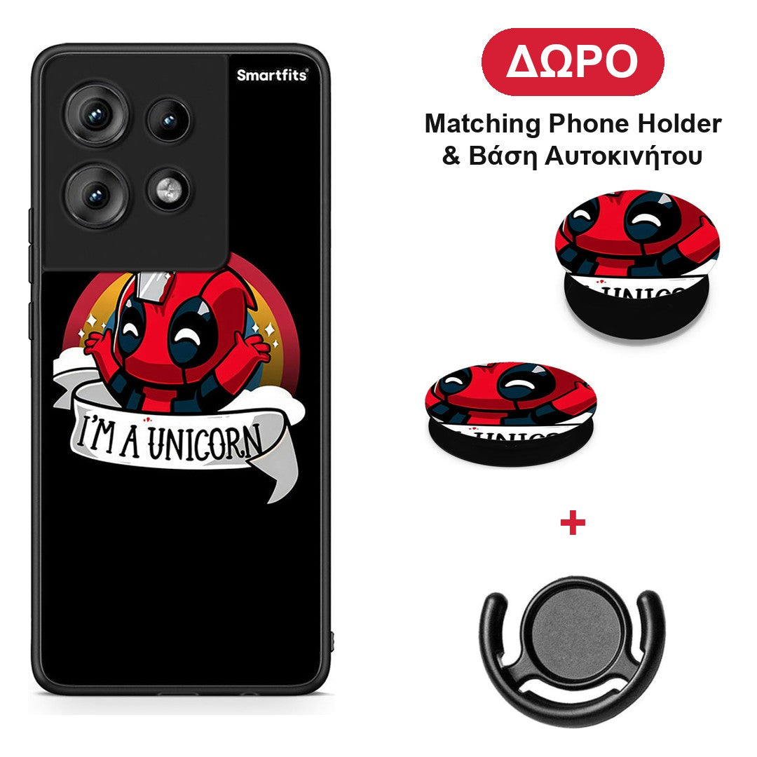 Unicorn Deadpool - Motorola Edge 50 θήκη + Δώρο Phone Holder & Βάση Αυτοκινήτου