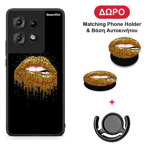 Valentine Golden - Motorola Edge 50 θήκη + Δώρο Phone Holder & Βάση Αυτοκινήτου
