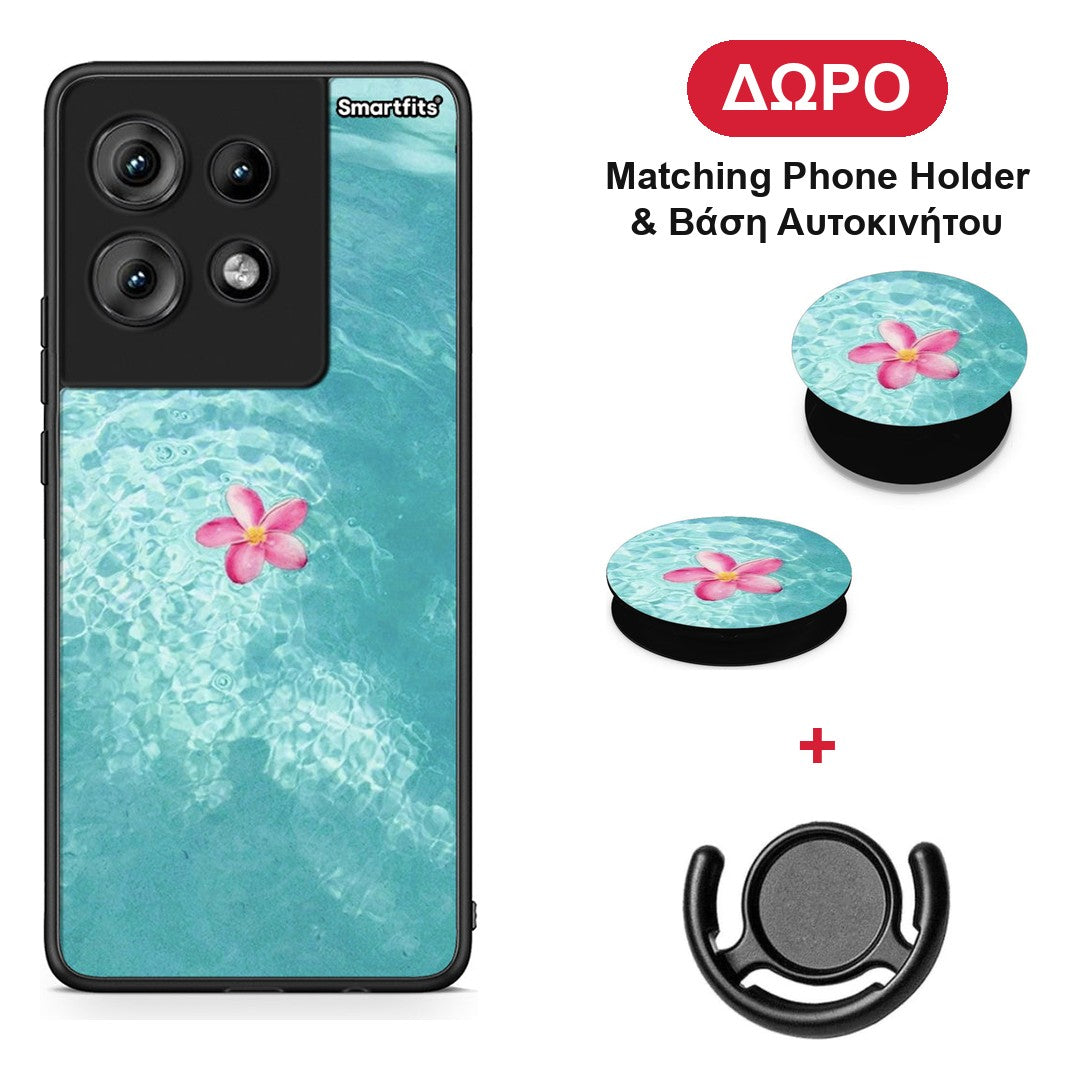 Water Flower - Motorola Edge 50 θήκη + Δώρο Phone Holder & Βάση Αυτοκινήτου
