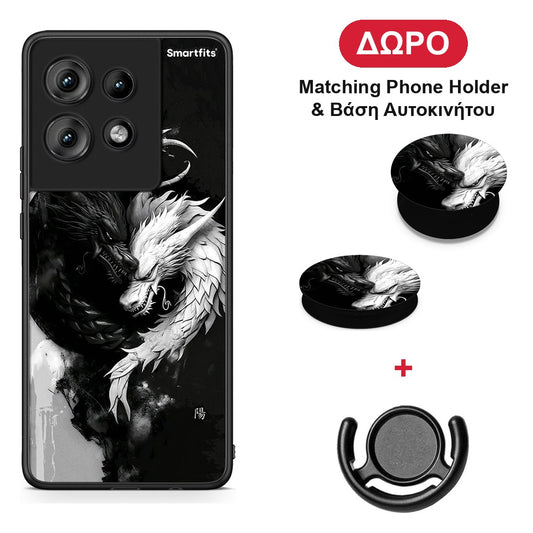 Yin Yang - Motorola Edge 50 θήκη + Δώρο Phone Holder & Βάση Αυτοκινήτου