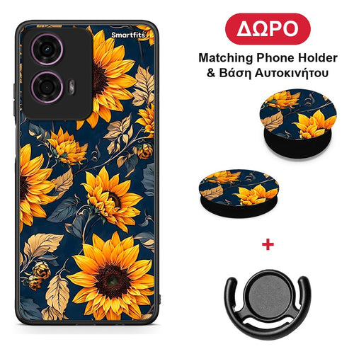 Autumn Sunflowers - Motorola G24 θήκη + Δώρο Phone Holder & Βάση Αυτοκινήτου