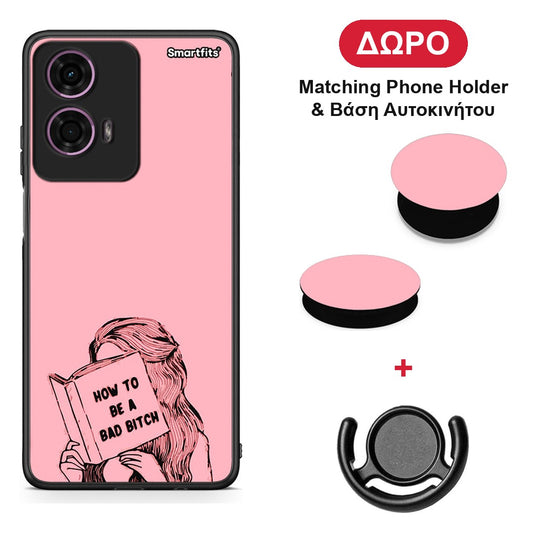 Bad Bitch - Motorola G24 θήκη + Δώρο Phone Holder & Βάση Αυτοκινήτου