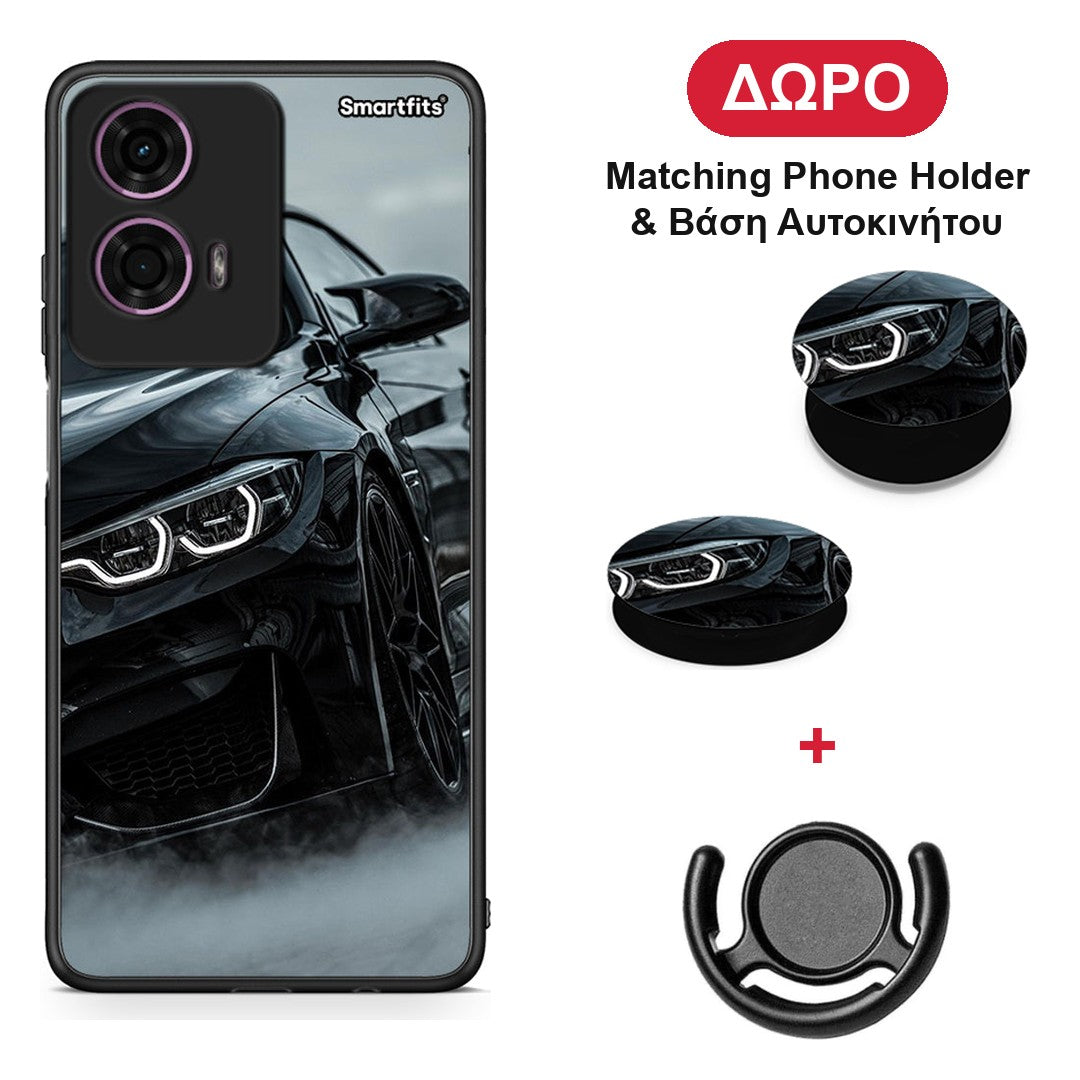 Black BMW - Motorola G24 θήκη + Δώρο Phone Holder & Βάση Αυτοκινήτου