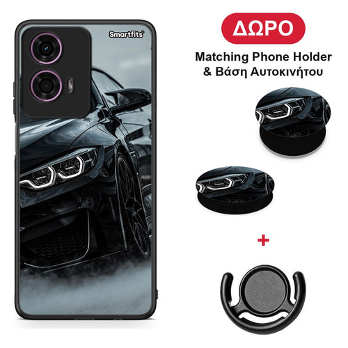 Black BMW - Motorola G24 θήκη + Δώρο Phone Holder & Βάση Αυτοκινήτου