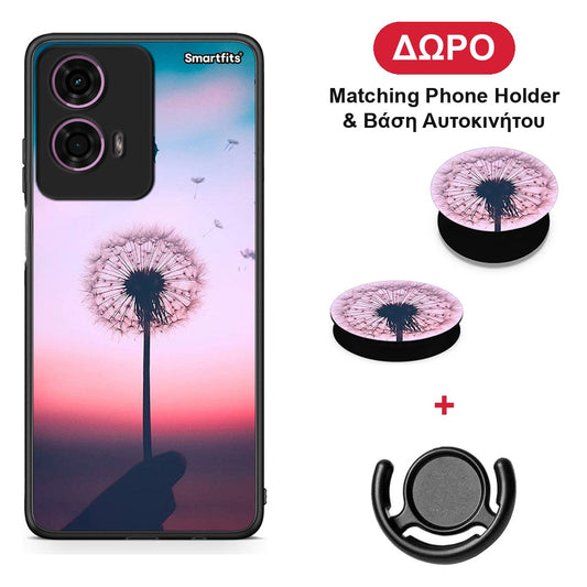 Boho Wish - Motorola G24 θήκη + Δώρο Phone Holder & Βάση Αυτοκινήτου