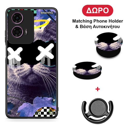 Cat Collage - Motorola G24 θήκη + Δώρο Phone Holder & Βάση Αυτοκινήτου