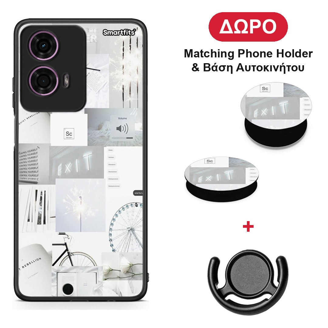 Collage Make Me Wonder - Motorola G24 θήκη + Δώρο Phone Holder & Βάση Αυτοκινήτου