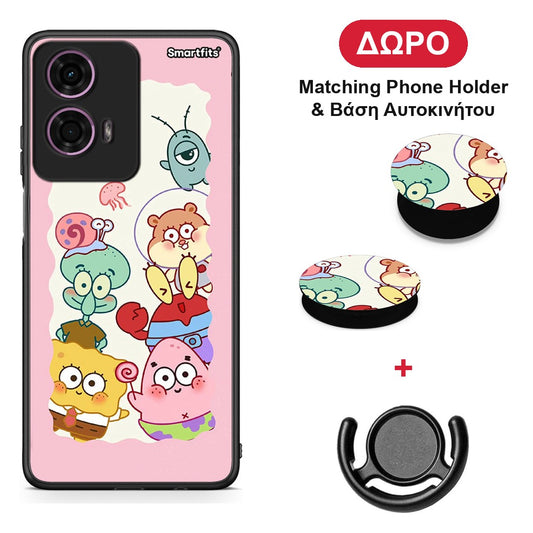 Cute Companion - Motorola G24 θήκη + Δώρο Phone Holder & Βάση Αυτοκινήτου