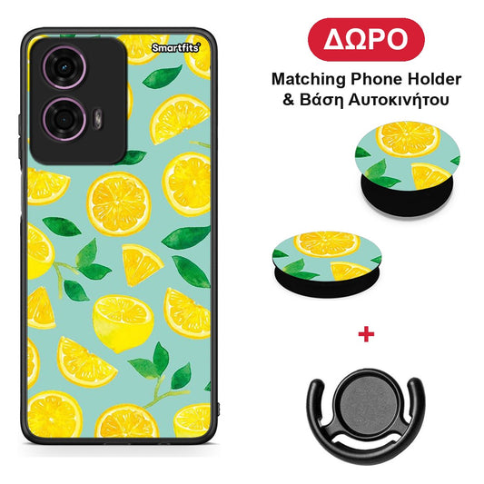 Lemons - Motorola G24 θήκη + Δώρο Phone Holder & Βάση Αυτοκινήτου