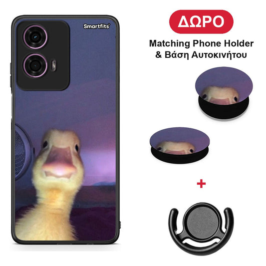 Meme Duck - Motorola G24 θήκη + Δώρο Phone Holder & Βάση Αυτοκινήτου