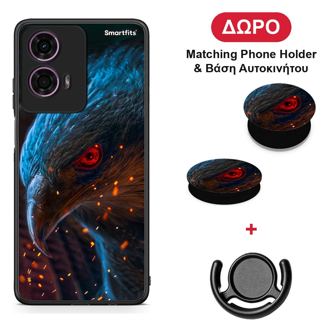 PopArt Eagle - Motorola G24 θήκη + Δώρο Phone Holder & Βάση Αυτοκινήτου